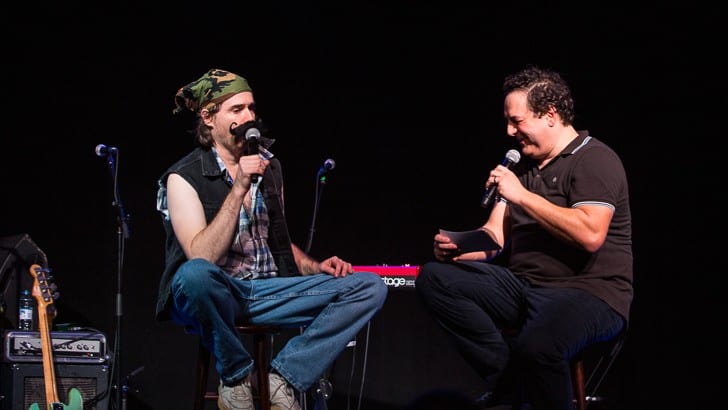 CAMBRIDGE, MA - NOVEMBER 29: The Best Show, a radio show on WMFU, hit the road with its two creators, Tom Scharpling and Jon Wurster. Featured guests included Mark Robinson, Mike Gent and Red Sox organist Josh Kantor. Shot at The SInclair on Sunday, November 29, 2015.