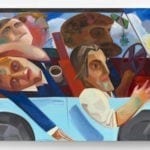 Dana Schutz, Carpool, 2016, oil on canvas, 66 x 108 inches, collection of Carole Server and Oliver Frankel, courtesy of the artist and Petzel, New York, © Dana Schutz