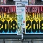 Somerville Open Studios poster at Porter Square Mall. Photo by Jason Pramas.
