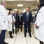 President Trump tours viral pathogenesis lab at National Institutes of Health. Photo by Shealah Craighead.