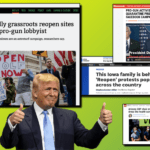 image with President Trump surrounded by quotes about right-wing protests to end coronavirus stay at home orders