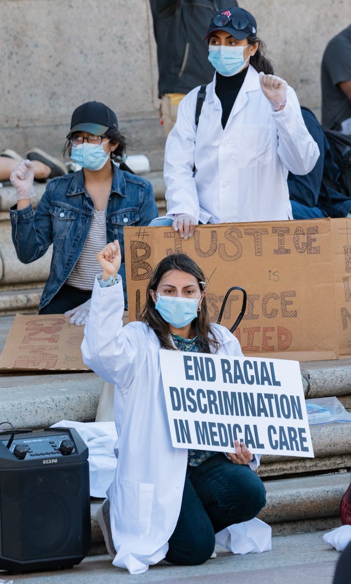 White Coats for Black Lives rally in Boston